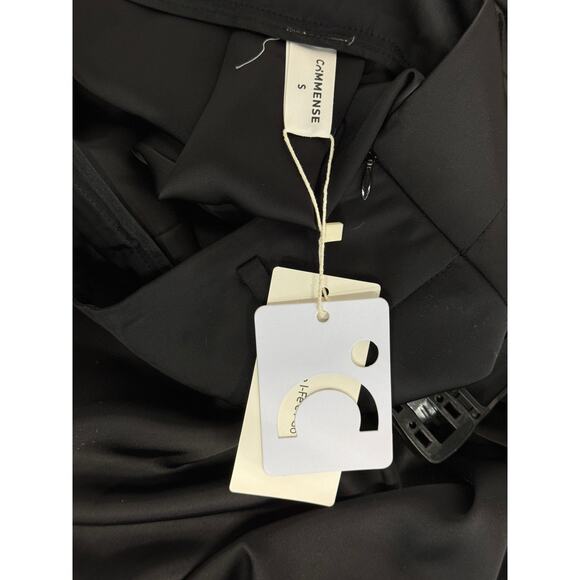 NWT Commense High Waisted Straight Cut Pleated Midi Skirt Black Women's Size S - Picture 3 of 3